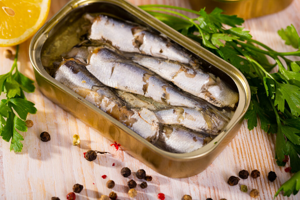 Sardines were first canned in Eastport, Maine by Julius Wolff