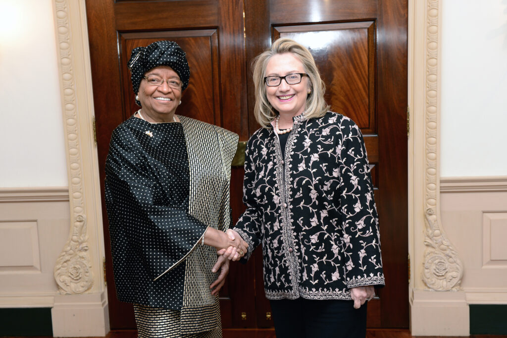 Ellen Johnson-Sirleaf becomes Africa's first elected female head of state as she is sworn in as Liberia's president